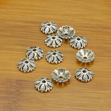 5PCS 10x3mm Flower End Caps Beads Spacer Findings for Necklace Bracelet