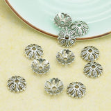 5PCS 10x3mm Flower End Caps Beads Spacer Findings for Necklace Bracelet