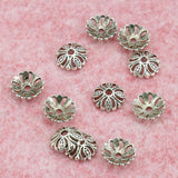 5PCS 10x3mm Flower End Caps Beads Spacer Findings for Necklace Bracelet