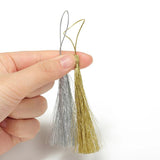 50pcs 120mm Silver Tassels Cotton Silk Earrings Charm Pendant Earring Satin
