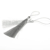 50pcs 120mm Silver Tassels Cotton Silk Earrings Charm Pendant Earring Satin