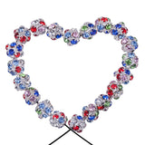 20pcs Mixed Rhinestone Ball Shape Beads Silver Plated Crystal Spacer DIY Jewelry