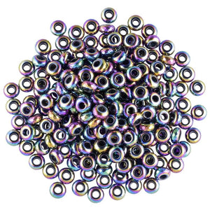 10pcs Rainbow Faceted Big Hole Beads for Bracelet Making