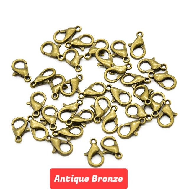 50pcs 10/12/14/16/18mm Lobster Clasps Hooks 9 Colors