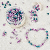 300pcs Christmas Glass Pearl Round Beads 6~7mm Mix
