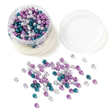 300pcs Christmas Glass Pearl Round Beads 6~7mm Mix