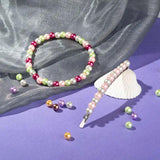 300pcs Christmas Glass Pearl Round Beads 6~7mm Mix