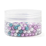 300pcs Christmas Glass Pearl Round Beads 6~7mm Mix
