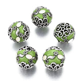 5pcs Round Beads with Alloy Findings for DIY Jewelry Making