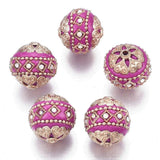 5pcs Round Beads with Alloy Findings for DIY Jewelry Making