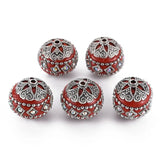 5pcs Round Beads with Alloy Findings for DIY Jewelry Making
