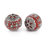 5pcs Round Beads with Alloy Findings for DIY Jewelry Making
