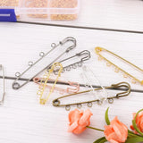 10Pcs Safety Pins Brooch Blank Base Brooch Pins 3/5 Rings Jewelry Pin