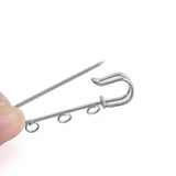 10Pcs Safety Pins Brooch Blank Base Brooch Pins 3/5 Rings Jewelry Pin