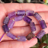 Faceted Amethyst Stone Beads for DIY Jewelry Making 7.5inch