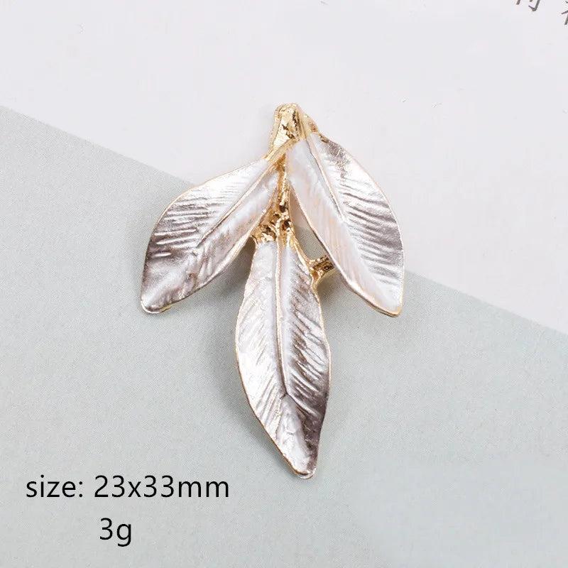 10 PCS Enamel Leaf Charms Pendant for DIY Jewelry Making