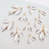 10 PCS Enamel Leaf Charms Pendant for DIY Jewelry Making
