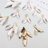10 PCS Enamel Leaf Charms Pendant for DIY Jewelry Making