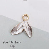 10 PCS Enamel Leaf Charms Pendant for DIY Jewelry Making