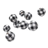 100 Round Wood Beads Decorative Waterproof Plaid Natural Kids