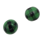 100 Round Wood Beads Decorative Waterproof Plaid Natural Kids