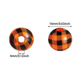 100 Round Wood Beads Decorative Waterproof Plaid Natural Kids