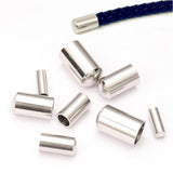 50pcs Stainless Steel End Caps 2/3/4/5mm Hole for DIY Bracelet Jewelry Making
