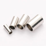 50pcs Stainless Steel End Caps 2/3/4/5mm Hole for DIY Bracelet Jewelry Making