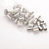 50pcs Stainless Steel End Caps 2/3/4/5mm Hole for DIY Bracelet Jewelry Making