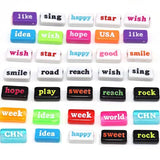 50pcs Acrylic Letters Beads Colorful English Alphabet Bracelet DIY