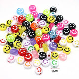 50pcs Colorful Plastic Alphabet Bead Smiley Face Letters Bracelet DIY Beads
