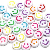 50pcs Colorful Plastic Alphabet Bead Smiley Face Letters Bracelet DIY Beads
