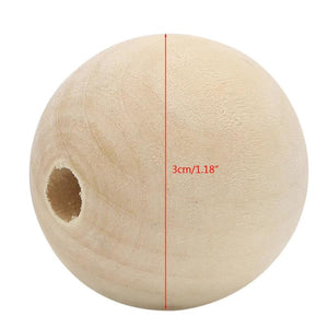 10 pcs 30mm Natural Wood Bead DIY Spacer Beads Jewelry Making
