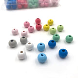 120Pcs Colored Wooden Beads Jewelry DIY Bracelet Necklace Accesso