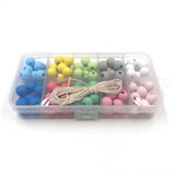 120Pcs Colored Wooden Beads Jewelry DIY Bracelet Necklace Accesso
