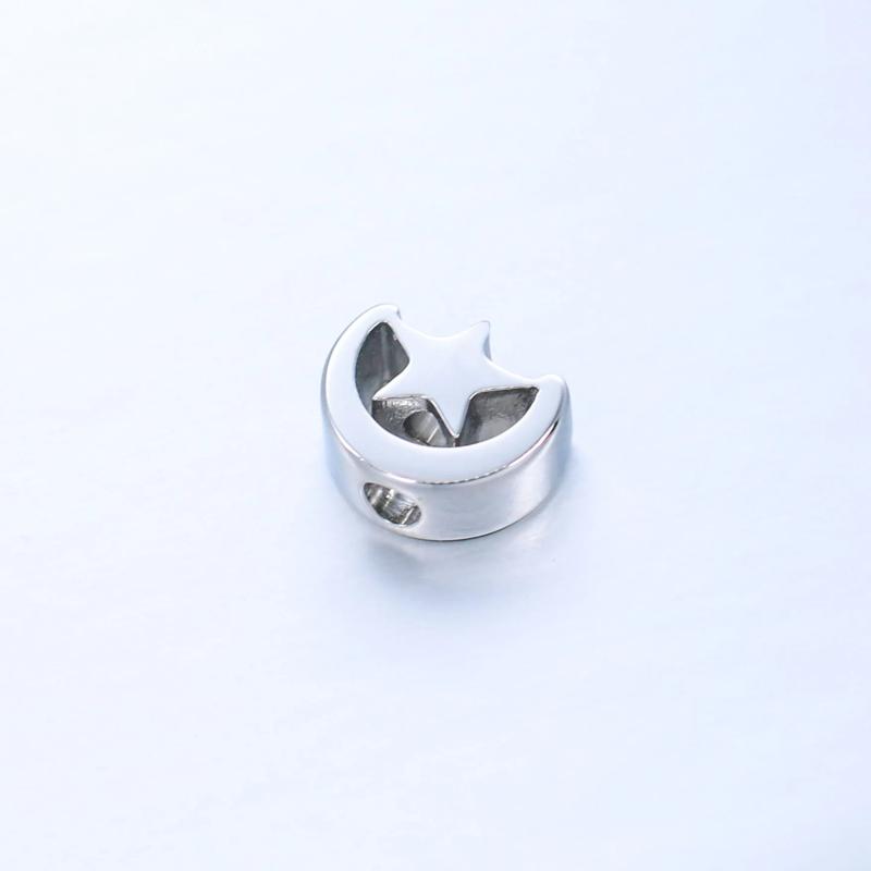 5pcs Stainless Steel Moon Star Loose Beads DIY Jewelry Accessories