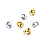 5pcs Stainless Steel Moon Star Loose Beads DIY Jewelry Accessories