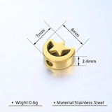 5pcs Stainless Steel Moon Star Loose Beads DIY Jewelry Accessories