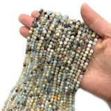 Natural Stone Beads 2mm/3mm/4mm Faceted Rice Beads for DIY Jewelry Making