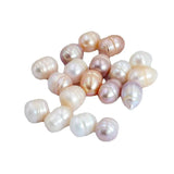 9-10mm 10pcs Mixed Colors No Hole Natural Freshwater Pearl Beads