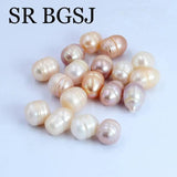 9-10mm 10pcs Mixed Colors No Hole Natural Freshwater Pearl Beads