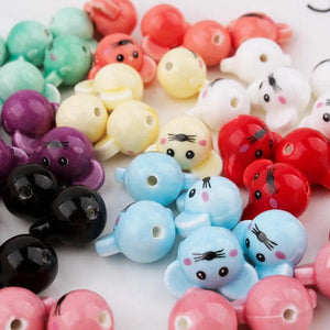 10pcs Ceramic Little Mouse Beads DIY Bracelet Accessories Materials