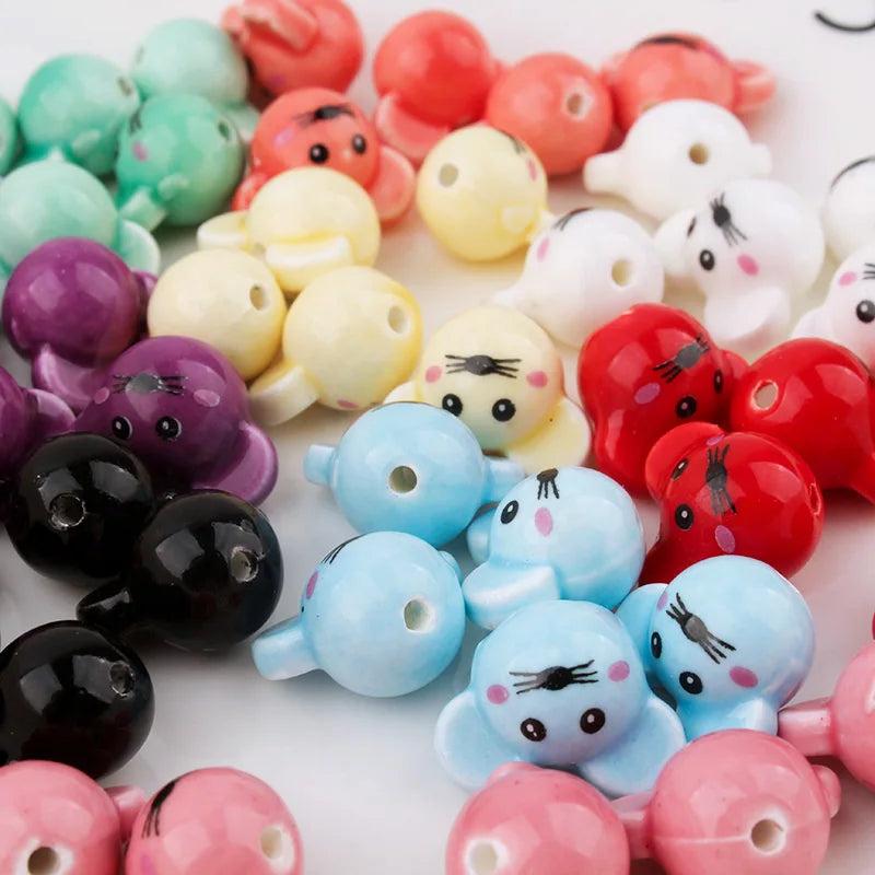 10pcs Ceramic Little Mouse Beads DIY Bracelet Accessories Materials