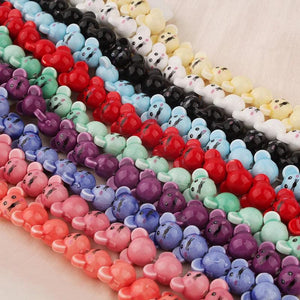 10pcs Ceramic Little Mouse Beads DIY Bracelet Accessories Materials