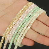 3x4mm Shell Beads Multicolor Round Shape Loose Spacer Beads 15inch