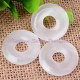 25mm Smooth Round Ring Donut Shape Cat Eye Gem Stone Beads Pendant 1 Pcs