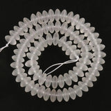 Natural Stone Matte Crystal Quartz Rondelle Spacer Beads 15''