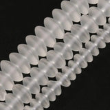 Natural Stone Matte Crystal Quartz Rondelle Spacer Beads 15''