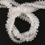 Natural Stone Matte Crystal Quartz Rondelle Spacer Beads 15''