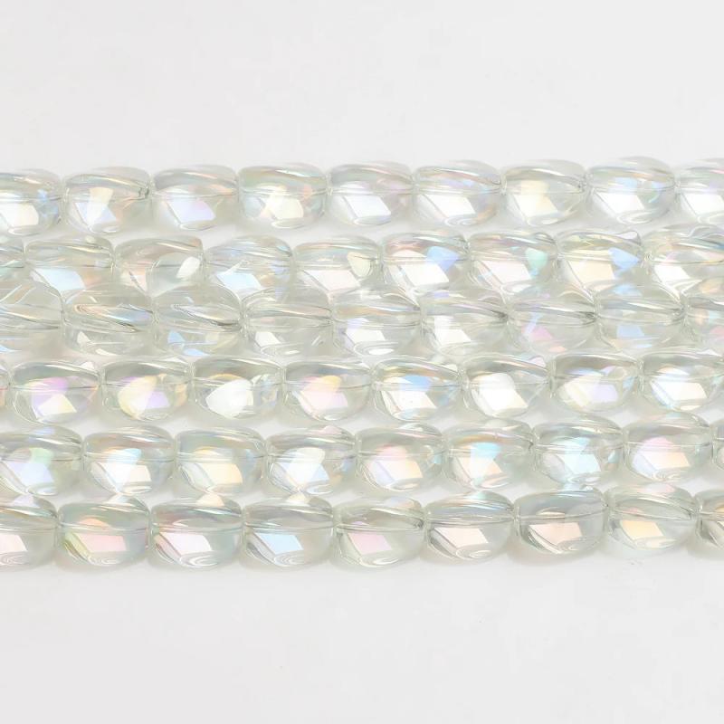 20Pcs 10x12mm Smooth Glass Beads For Crafts Bracelets DIY Jewelry Making